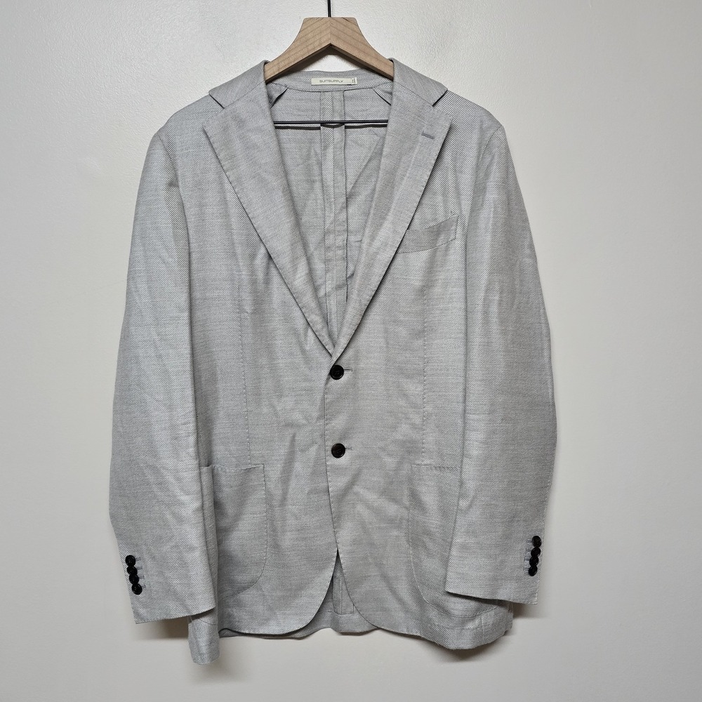 SUITSUPPLY Lazio Patch Unconstructed (Travel) UL Slim Blazer Men's 40R Cashmere